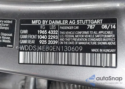 2014 Mercedes-Benz Cla 250 из США, поврежденный, VIN WDDSJ4EB0EN130609